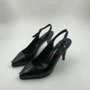 Elegan Black Leather Handmade High Heels - 8 Inch - Timeless Elegance